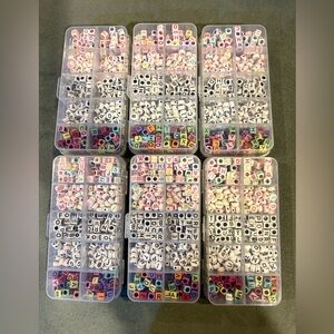 Bead Boxes Letter Beads - 6 Boxes NWT